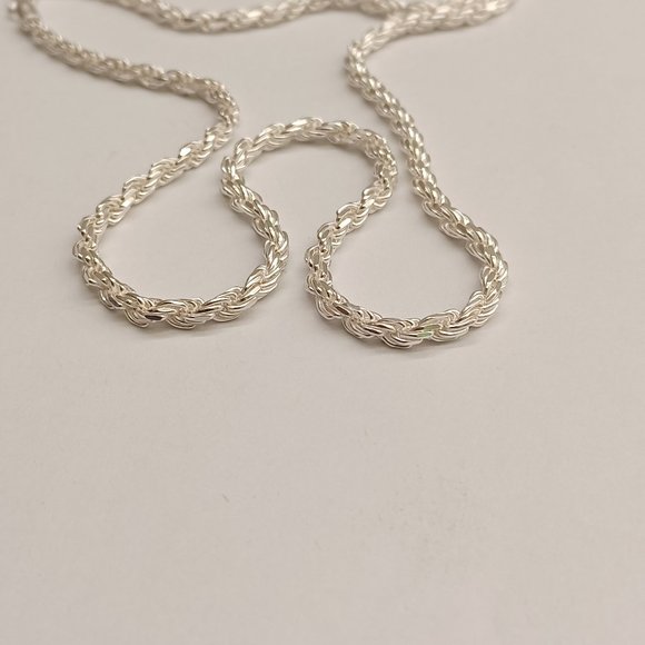 925 Sterling Silver Rope Style Chain - Picture 2 of 7